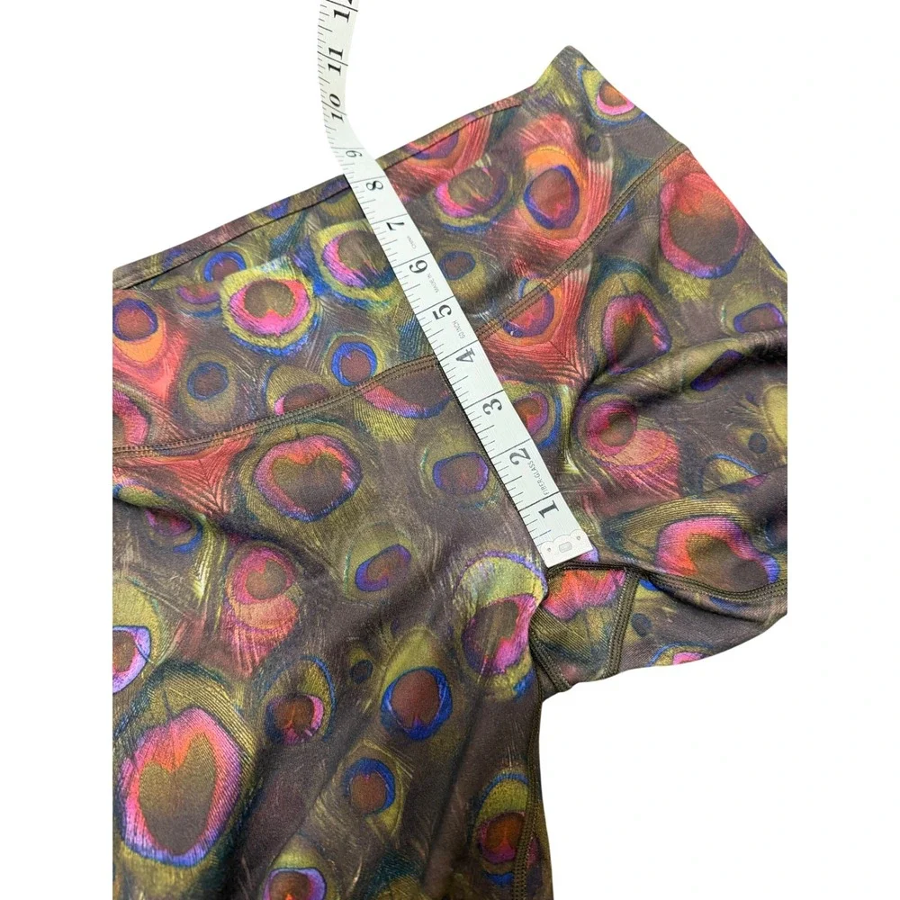 Fabletics Peacock Feather Leggings Womens XXS Yoga Gym Boho Festival Athleisure